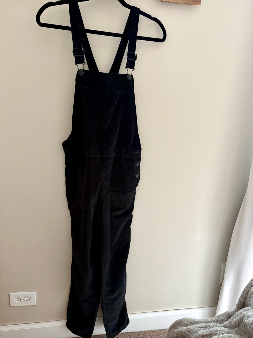 Old Navy Black Corduroy Overalls Jumpsuit with Adjustable Straps